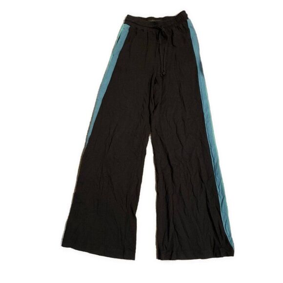 Lspace Active Black Challenger Pants Wide Leg Blue Stripe Xs - Picture 4 of 9
